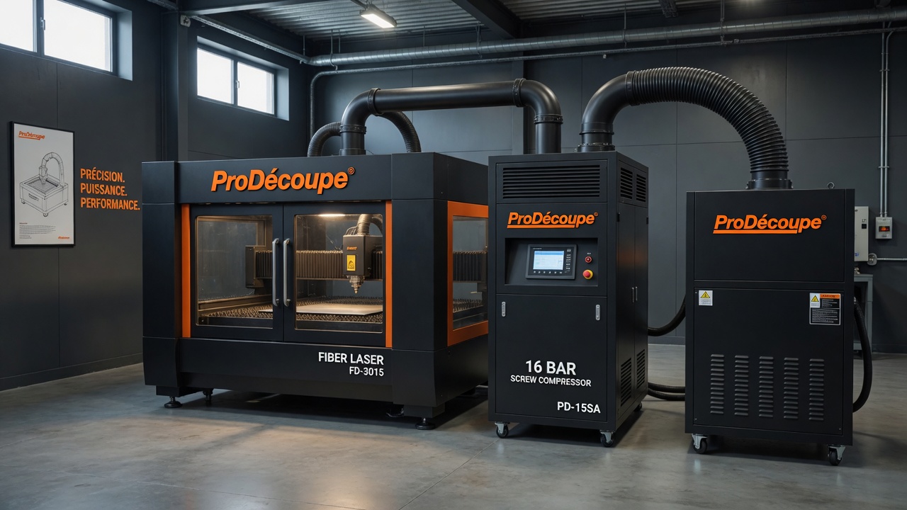 Système complet laser + compresseur + extracteur de fumées